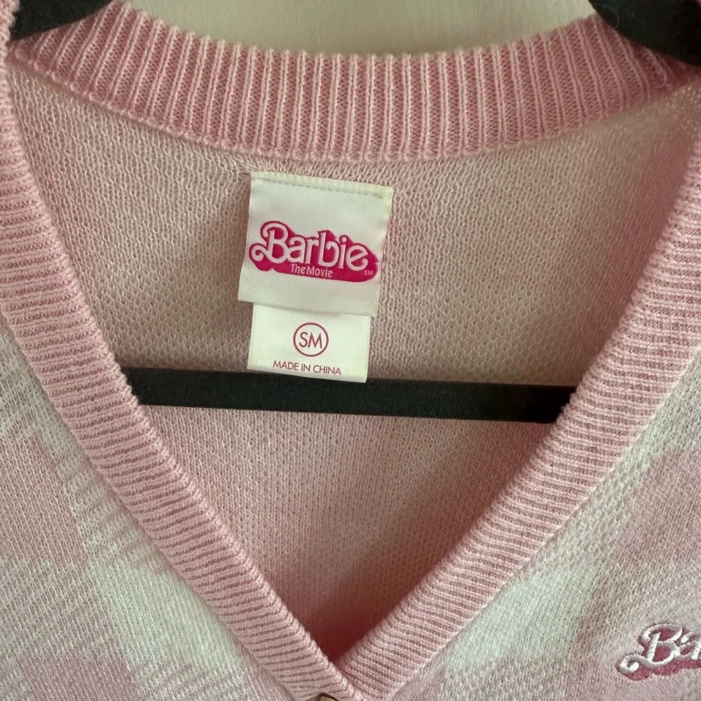 Hot Topic Barbie The Movie Pink Sweater S/M - Picture 5 of 6
